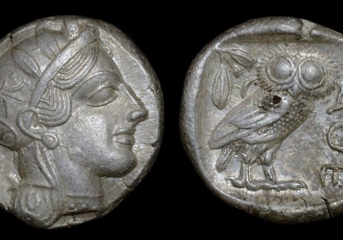 Ancient Mediterranean Owl Face coin